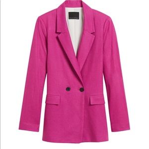 Banana Republic Linen-Blend Blazer in Hot Pink